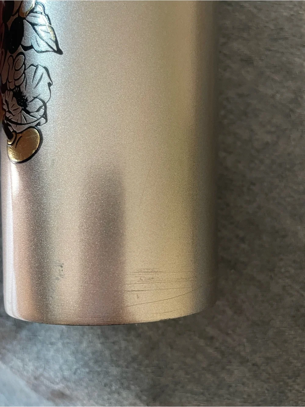Disney California Adventure Starbucks Metallic Rose Gold Travel Tumbler